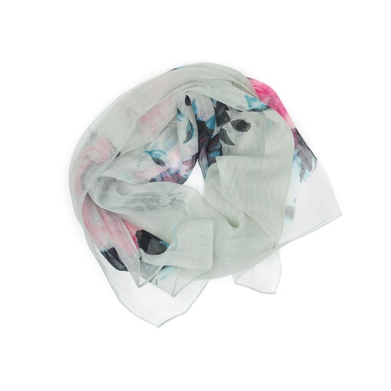 Fashion, accesorii si bijuterii - Femei - Accesorii femei - Esarfe si fulare femei - Esarfa, de dama, Buticcochet, Gri cu imprimeu floral, 50x160 cm - ES528 - Infinity.ro