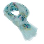 Fashion, accesorii si bijuterii - Femei - Accesorii femei - Esarfe si fulare femei - Esarfa, de dama, Buticcochet, Bleu cu trandafiri, 50x160 cm - ES630 - Infinity.ro