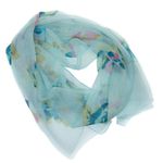 Fashion, accesorii si bijuterii - Femei - Accesorii femei - Esarfe si fulare femei - Esarfa, de dama, Buticcochet, Bleu cu trandafiri, 50x160 cm - ES630 - Infinity.ro