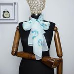 Fashion, accesorii si bijuterii - Femei - Accesorii femei - Esarfe si fulare femei - Esarfa, de dama, Buticcochet, Bleu cu trandafiri, 50x160 cm - ES630 - Infinity.ro