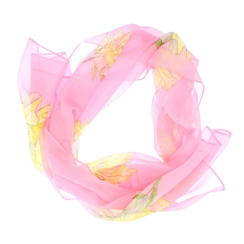 Fashion, accesorii si bijuterii - Femei - Accesorii femei - Esarfe si fulare femei - Esarfa, de dama, Buticcochet, din poliester, imprimeu floral, 50x150 cm, Roz pal - ES2177 - Infinity.ro