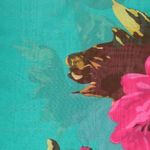 Fashion, accesorii si bijuterii - Femei - Accesorii femei - Esarfe si fulare femei - Esarfa, de dama, Buticcochet, din poliester, imprimeu cu trandafiri, 50x160 cm, Turcoaz - ES2181 - Infinity.ro