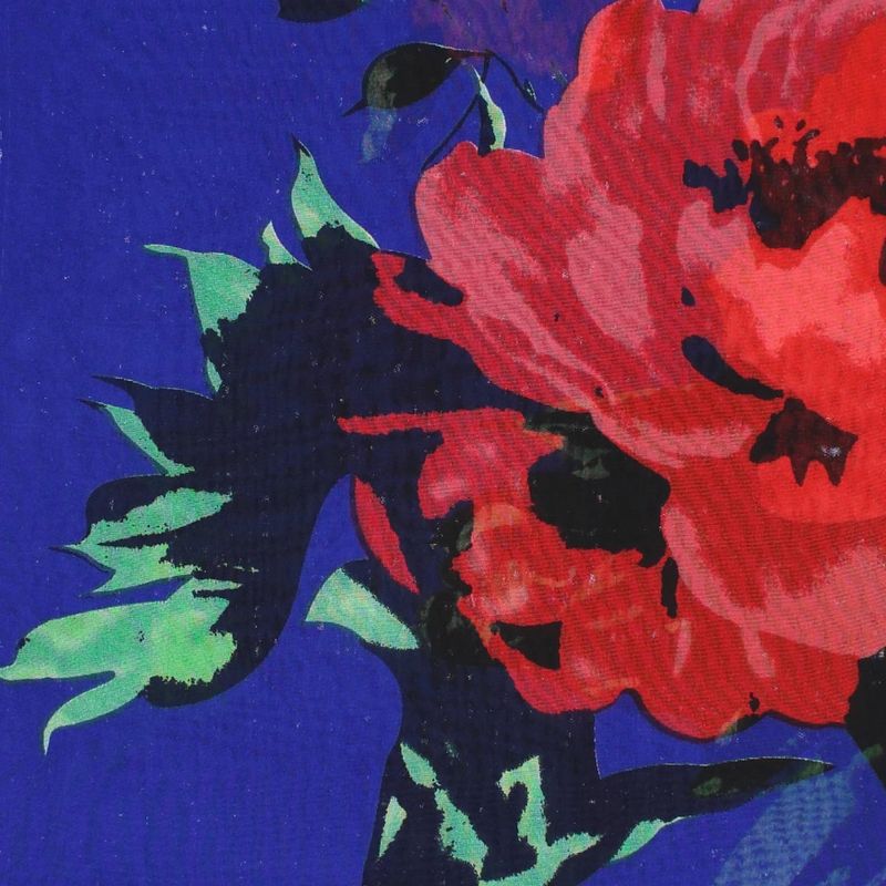 Fashion, accesorii si bijuterii - Femei - Accesorii femei - Esarfe si fulare femei - Esarfa, de dama, Buticcochet, din poliester, imprimeu cu trandafiri, 50x160 cm, Albastru - ES2179 - Infinity.ro