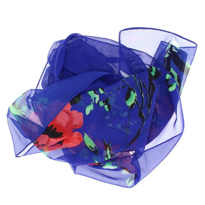Fashion, accesorii si bijuterii - Femei - Accesorii femei - Esarfe si fulare femei - Esarfa, de dama, Buticcochet, din poliester, imprimeu cu trandafiri, 50x160 cm, Albastru - ES2179 - Infinity.ro