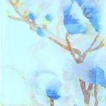 Fashion, accesorii si bijuterii - Femei - Accesorii femei - Esarfe si fulare femei - Esarfa, de dama, Buticcochet, din poliester, imprimeu cu magnolie, 50x150 cm, Albastru - ES2172 - Infinity.ro