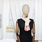 Fashion, accesorii si bijuterii - Femei - Accesorii femei - Esarfe si fulare femei - Esarfa, de dama, Buticcochet, din poliester, imprimeu cu trandafiri, 50x150 cm, Roz pal - ES1949 - Infinity.ro