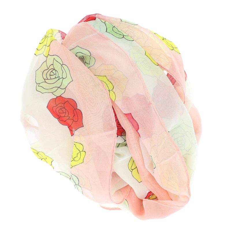 Fashion, accesorii si bijuterii - Femei - Accesorii femei - Esarfe si fulare femei - Esarfa, de dama, Buticcochet, din poliester, imprimeu cu trandafiri, 50x150 cm, Roz pal - ES1949 - Infinity.ro
