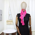 Fashion, accesorii si bijuterii - Femei - Accesorii femei - Esarfe si fulare femei - Esarfa, de dama, Buticcochet, din poliester, imprimeu floral, 50x150 cm, Fuscia - ES2093 - Infinity.ro