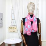 Fashion, accesorii si bijuterii - Femei - Accesorii femei - Esarfe si fulare femei - Esarfa, de dama, Buticcochet, din poliester, imprimeu cu flori, 50x150 cm, Roz - ES2107 - Infinity.ro