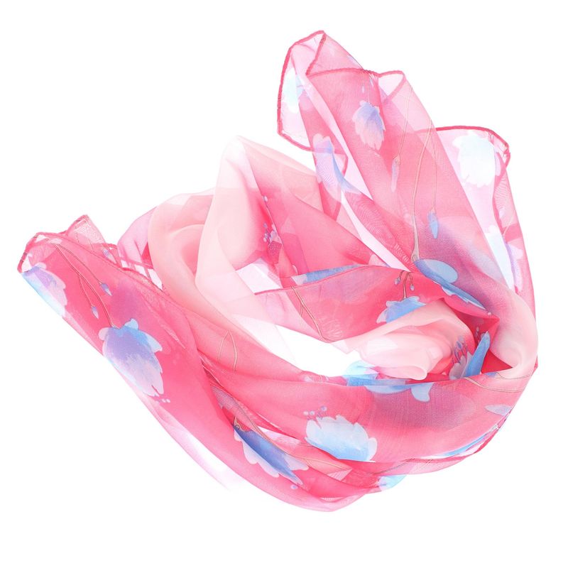 Fashion, accesorii si bijuterii - Femei - Accesorii femei - Esarfe si fulare femei - Esarfa, de dama, Buticcochet, din poliester, imprimeu cu flori, 50x150 cm, Roz - ES2107 - Infinity.ro