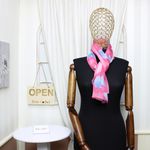 Fashion, accesorii si bijuterii - Femei - Accesorii femei - Esarfe si fulare femei - Esarfa, de dama, Buticcochet, din poliester, imprimeu cu flori, 50x150 cm, Roz - ES2107 - Infinity.ro