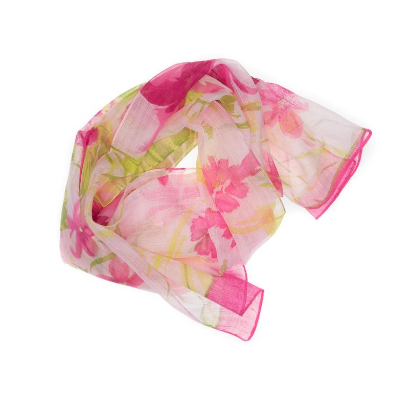 Fashion, accesorii si bijuterii - Femei - Accesorii femei - Esarfe si fulare femei - Esarfa, de dama, Buticcochet, Roz cu imprimeu floral, 50x160 cm - ES519 - Infinity.ro