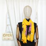 Fashion, accesorii si bijuterii - Femei - Accesorii femei - Esarfe si fulare femei - Esarfa, de dama, Buticcochet, din poliester, imprimeu cu trandafiri, 50x160 cm, Portocaliu - ES2180 - Infinity.ro