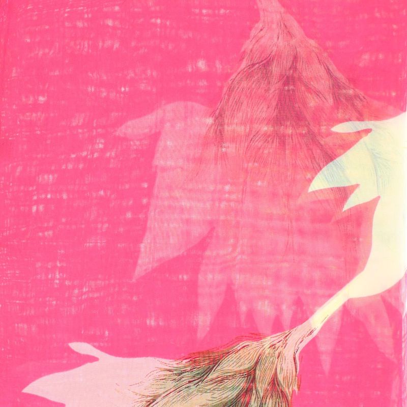Fashion, accesorii si bijuterii - Femei - Accesorii femei - Esarfe si fulare femei - Esarfa, de dama, Buticcochet, din poliester, imprimeu cu flori, 50x150 cm, Fucsia - ES2102 - Infinity.ro