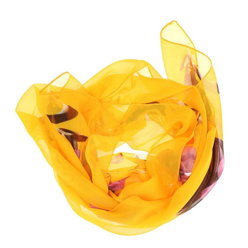 Fashion, accesorii si bijuterii - Femei - Accesorii femei - Esarfe si fulare femei - Esarfa, de dama, Buticcochet, din poliester, imprimeu cu trandafiri, 50x160 cm, Portocaliu - ES2180 - Infinity.ro