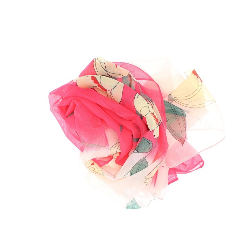 Fashion, accesorii si bijuterii - Femei - Accesorii femei - Esarfe si fulare femei - Esarfa, de dama, Buticcochet, din poliester, imprimeu floral, 50x150 cm, Ciclam - ES2175 - Infinity.ro