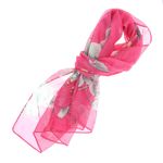 Fashion, accesorii si bijuterii - Femei - Accesorii femei - Esarfe si fulare femei - Esarfa, de dama, Buticcochet, din poliester, imprimeu floral, 50x150 cm, Roz cenusiu - ES2176 - Infinity.ro