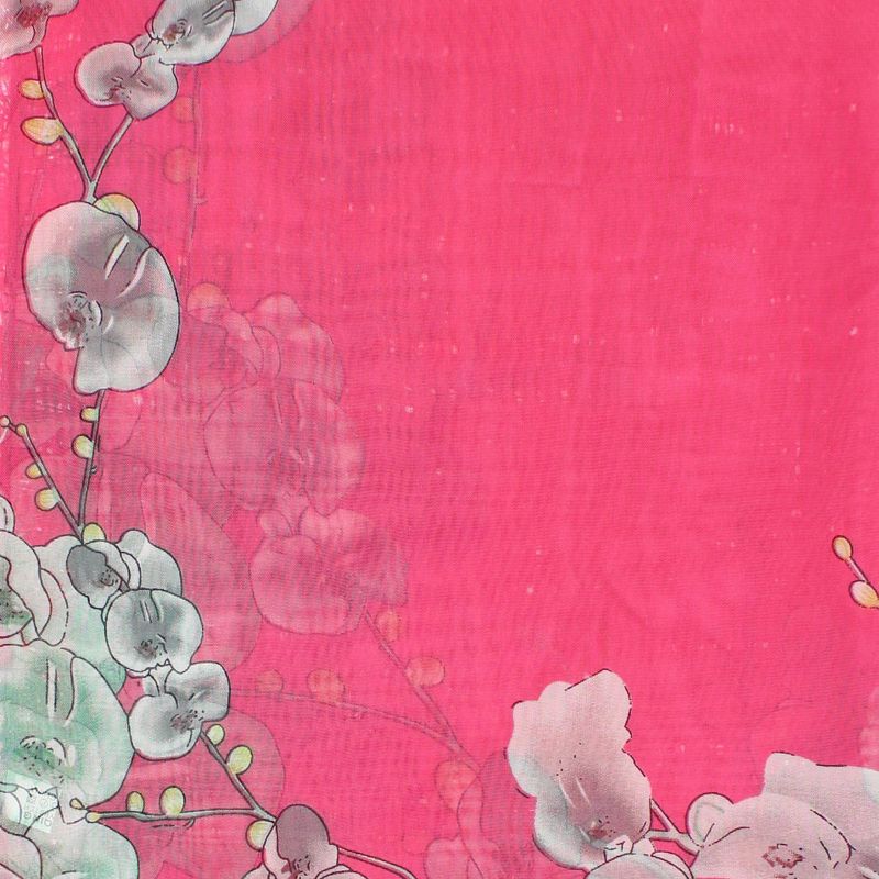 Fashion, accesorii si bijuterii - Femei - Accesorii femei - Esarfe si fulare femei - Esarfa, de dama, Buticcochet, din poliester, imprimeu floral, 50x150 cm, Roz cenusiu - ES2176 - Infinity.ro