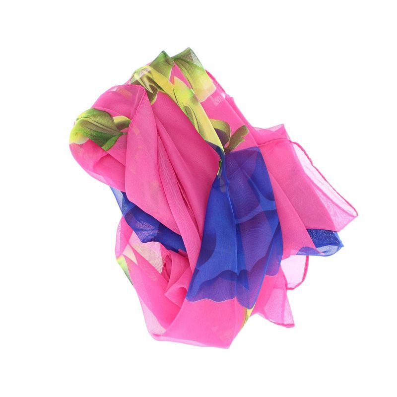 Fashion, accesorii si bijuterii - Femei - Accesorii femei - Esarfe si fulare femei - Esarfa, de dama, Buticcochet, din poliester, imprimeu floral, 50x150 cm, Roz inchis - ES2095 - Infinity.ro