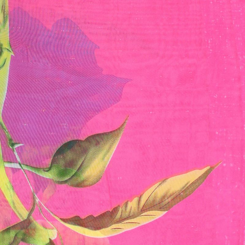 Fashion, accesorii si bijuterii - Femei - Accesorii femei - Esarfe si fulare femei - Esarfa, de dama, Buticcochet, din poliester, imprimeu floral, 50x150 cm, Roz inchis - ES2095 - Infinity.ro