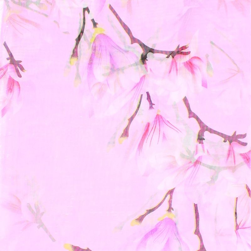 Fashion, accesorii si bijuterii - Femei - Accesorii femei - Esarfe si fulare femei - Esarfa, de dama, Buticcochet, din poliester, imprimeu floral, 50x150 cm, Roz - ES1995 - Infinity.ro