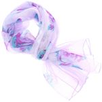 Fashion, accesorii si bijuterii - Femei - Accesorii femei - Esarfe si fulare femei - Esarfa, de dama, Buticcochet, din poliester, cu imprimeu floral, 50x160 cm, Mov - ES2045 - Infinity.ro