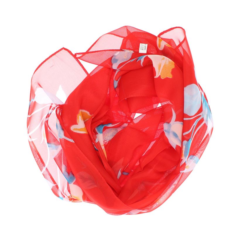 Fashion, accesorii si bijuterii - Femei - Accesorii femei - Esarfe si fulare femei - Esarfa, de dama, Buticcochet, din poliester, imprimeu cu trandafiri, 50x150 cm, Rosu - ES2096 - Infinity.ro