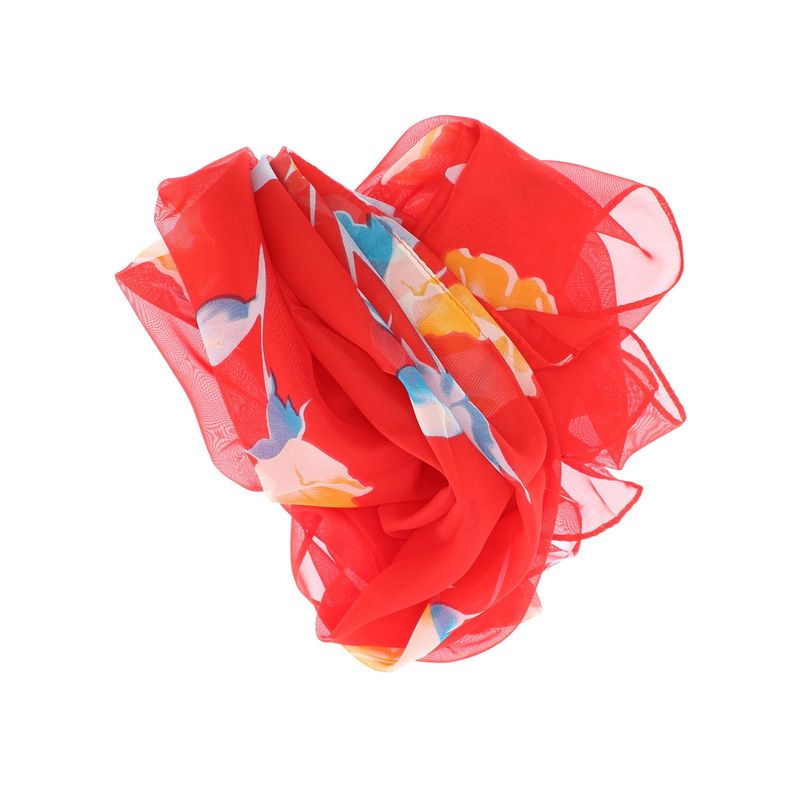 Fashion, accesorii si bijuterii - Femei - Accesorii femei - Esarfe si fulare femei - Esarfa, de dama, Buticcochet, din poliester, imprimeu cu trandafiri, 50x150 cm, Rosu - ES2096 - Infinity.ro