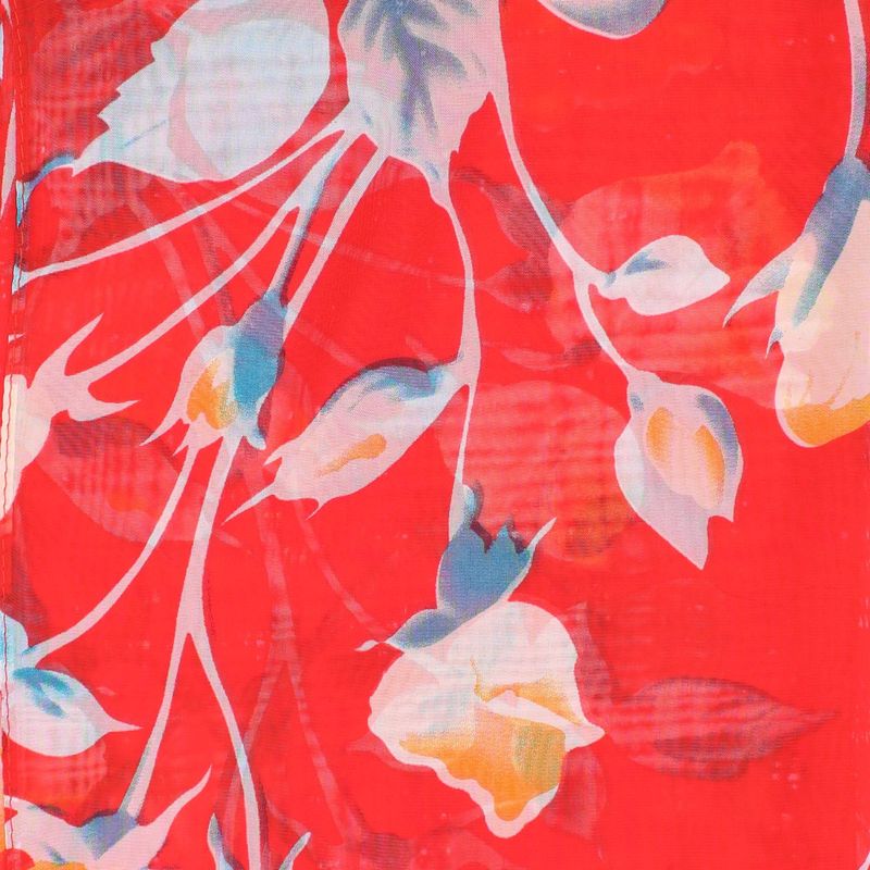 Fashion, accesorii si bijuterii - Femei - Accesorii femei - Esarfe si fulare femei - Esarfa, de dama, Buticcochet, din poliester, imprimeu cu trandafiri, 50x150 cm, Rosu - ES2096 - Infinity.ro