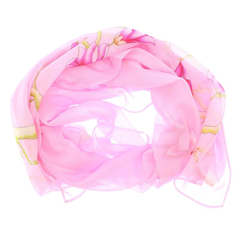 Fashion, accesorii si bijuterii - Femei - Accesorii femei - Esarfe si fulare femei - Esarfa, de dama, Buticcochet, din poliester, imprimeu cu floricele, 50x150 cm, Roz - ES1931 - Infinity.ro