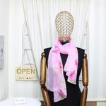 Fashion, accesorii si bijuterii - Femei - Accesorii femei - Esarfe si fulare femei - Esarfa, de dama, Buticcochet, din poliester, imprimeu cu floricele, 50x150 cm, Roz - ES1931 - Infinity.ro