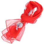 Fashion, accesorii si bijuterii - Femei - Accesorii femei - Esarfe si fulare femei - Esarfa, de dama, Buticcochet, din poliester, imprimeu cu trandafiri, 50x150 cm, Rosu - ES2096 - Infinity.ro