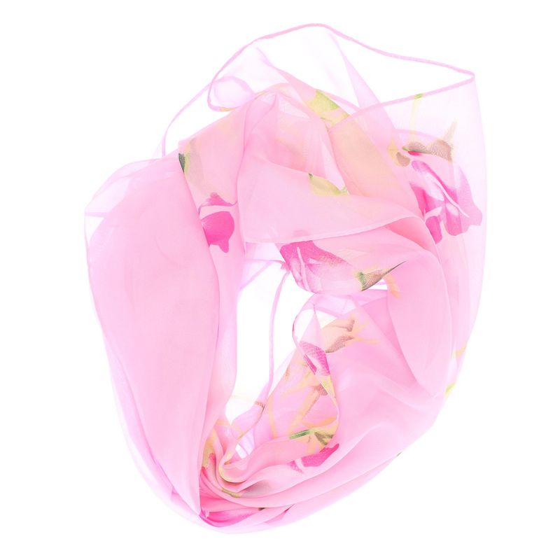 Fashion, accesorii si bijuterii - Femei - Accesorii femei - Esarfe si fulare femei - Esarfa, de dama, Buticcochet, din poliester, imprimeu cu trandafiri, 50x150 cm, Roz - ES2099 - Infinity.ro