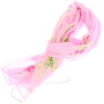 Fashion, accesorii si bijuterii - Femei - Accesorii femei - Esarfe si fulare femei - Esarfa, de dama, Buticcochet, din poliester, imprimeu cu trandafiri, 50x150 cm, Roz - ES2099 - Infinity.ro