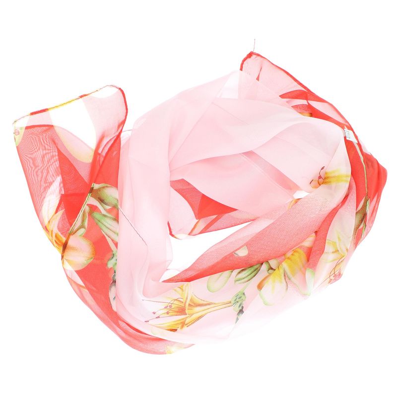 Fashion, accesorii si bijuterii - Femei - Accesorii femei - Esarfe si fulare femei - Esarfa, de dama, Buticcochet, din poliester, imprimeu floral, 50x150 cm, Rosu - ES1997 - Infinity.ro
