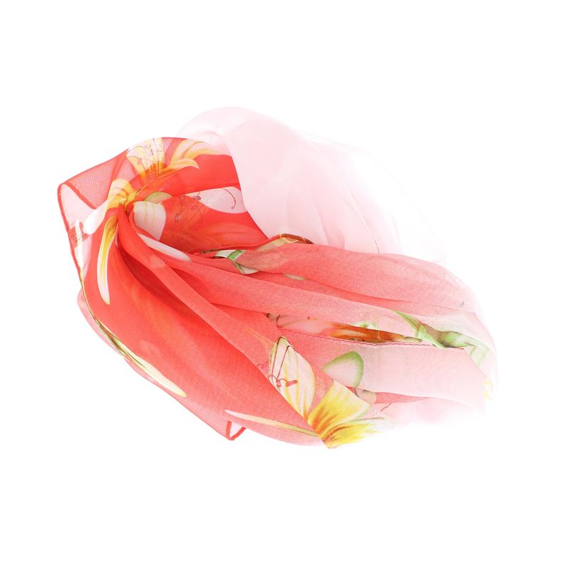Fashion, accesorii si bijuterii - Femei - Accesorii femei - Esarfe si fulare femei - Esarfa, de dama, Buticcochet, din poliester, imprimeu floral, 50x150 cm, Rosu - ES1997 - Infinity.ro