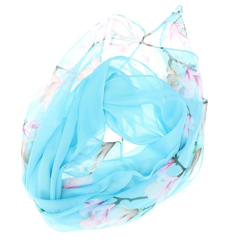 Fashion, accesorii si bijuterii - Femei - Accesorii femei - Esarfe si fulare femei - Esarfa, de dama, Buticcochet, din poliester, imprimeu floral, 50x150 cm, Albastru - ES1994 - Infinity.ro