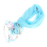 Fashion, accesorii si bijuterii - Femei - Accesorii femei - Esarfe si fulare femei - Esarfa, de dama, Buticcochet, din poliester, imprimeu floral, 50x150 cm, Albastru - ES1994 - Infinity.ro