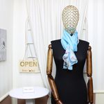 Fashion, accesorii si bijuterii - Femei - Accesorii femei - Esarfe si fulare femei - Esarfa, de dama, Buticcochet, din poliester, imprimeu floral, 50x150 cm, Albastru - ES1994 - Infinity.ro