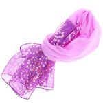 Fashion, accesorii si bijuterii - Femei - Accesorii femei - Esarfe si fulare femei - Esarfa, de dama, Buticcochet, din poliester, imprimeu cu lacramioare, 50x150 cm, Mov - ES1993 - Infinity.ro