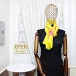 Fashion, accesorii si bijuterii - Femei - Accesorii femei - Esarfe si fulare femei - Esarfa, de dama, Buticcochet, din poliester, imprimeu floral, 50x150 cm, Galben - ES2092 - Infinity.ro