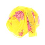 Fashion, accesorii si bijuterii - Femei - Accesorii femei - Esarfe si fulare femei - Esarfa, de dama, Buticcochet, din poliester, imprimeu floral, 50x150 cm, Galben - ES2092 - Infinity.ro
