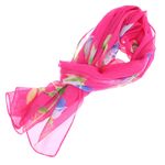 Fashion, accesorii si bijuterii - Femei - Accesorii femei - Esarfe si fulare femei - Esarfa, de dama, Buticcochet, din poliester, imprimeu floral, 50x150 cm, Fucsia - ES1985 - Infinity.ro