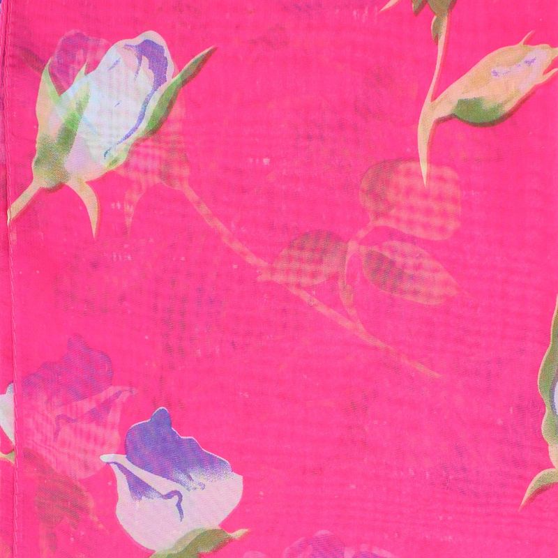Fashion, accesorii si bijuterii - Femei - Accesorii femei - Esarfe si fulare femei - Esarfa, de dama, Buticcochet, din poliester, imprimeu floral, 50x150 cm, Fucsia - ES1985 - Infinity.ro