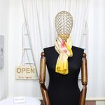 Fashion, accesorii si bijuterii - Femei - Accesorii femei - Esarfe si fulare femei - Esarfa, de dama, Buticcochet, din poliester, imprimeu floral, 50x150 cm, Galben - ES1921 - Infinity.ro