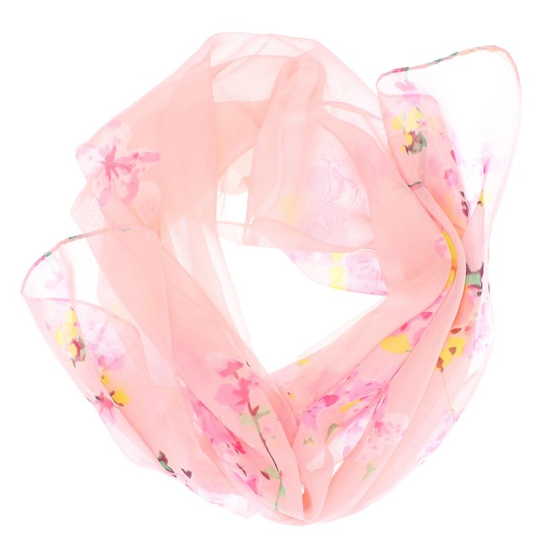 Fashion, accesorii si bijuterii - Femei - Accesorii femei - Esarfe si fulare femei - Esarfa, de dama, Buticcochet, din poliester, imprimeu cu floricele, 50x150 cm, Roz - ES1919 - Infinity.ro