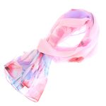 Fashion, accesorii si bijuterii - Femei - Accesorii femei - Esarfe si fulare femei - Esarfa, de dama, Buticcochet, din poliester, imprimeu floral mac, 50x150 cm, Roz pal - ES1988 - Infinity.ro