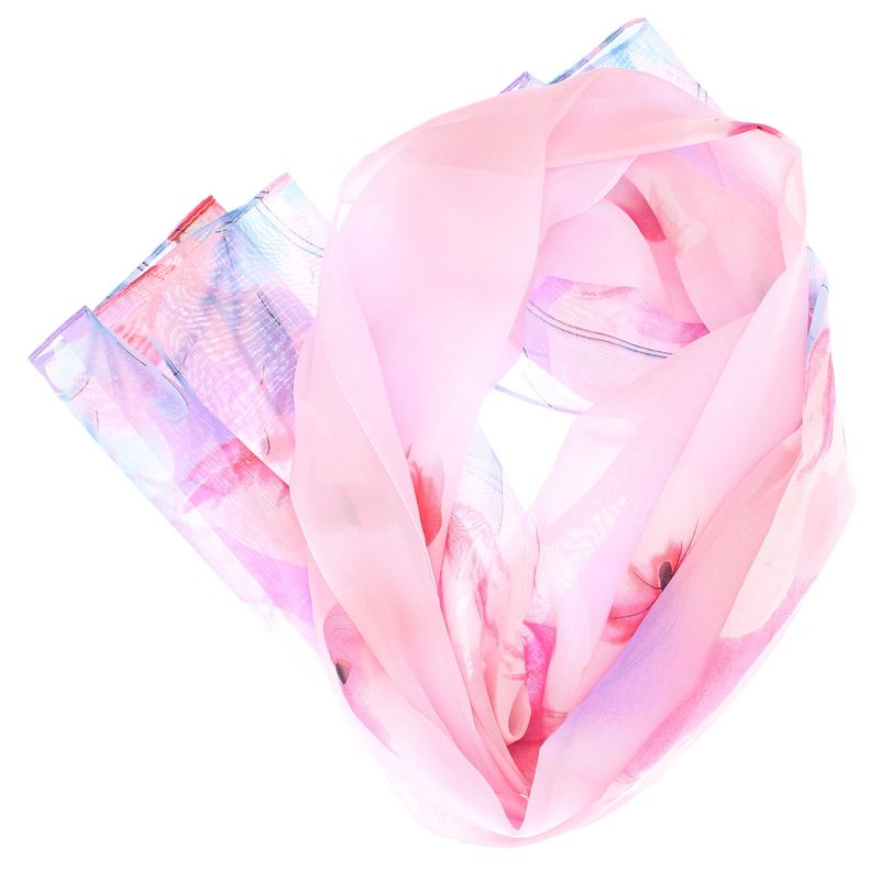 Fashion, accesorii si bijuterii - Femei - Accesorii femei - Esarfe si fulare femei - Esarfa, de dama, Buticcochet, din poliester, imprimeu floral mac, 50x150 cm, Roz pal - ES1988 - Infinity.ro
