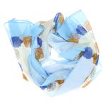 Fashion, accesorii si bijuterii - Femei - Accesorii femei - Esarfe si fulare femei - Esarfa, de dama, Buticcochet, din poliester, imprimeu floral, 50x150 cm, Albastru deschis - ES1999 - Infinity.ro