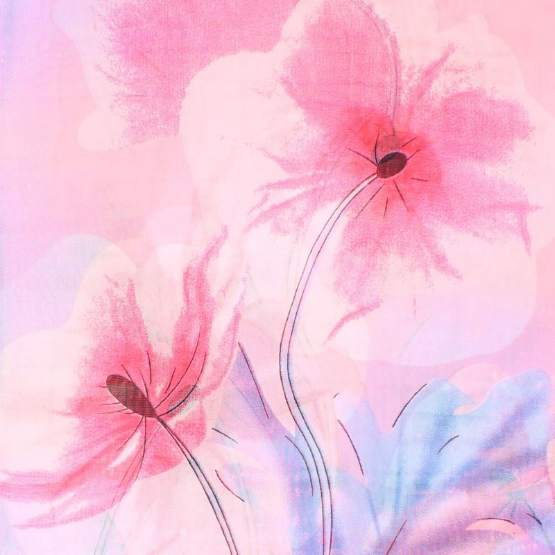 Fashion, accesorii si bijuterii - Femei - Accesorii femei - Esarfe si fulare femei - Esarfa, de dama, Buticcochet, din poliester, imprimeu floral mac, 50x150 cm, Roz pal - ES1988 - Infinity.ro